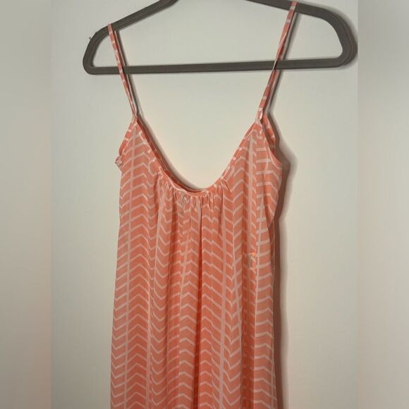 Josa Tulum EUC pink/whitee patterned sheer beach cover up dress one size - Picture 2 of 5